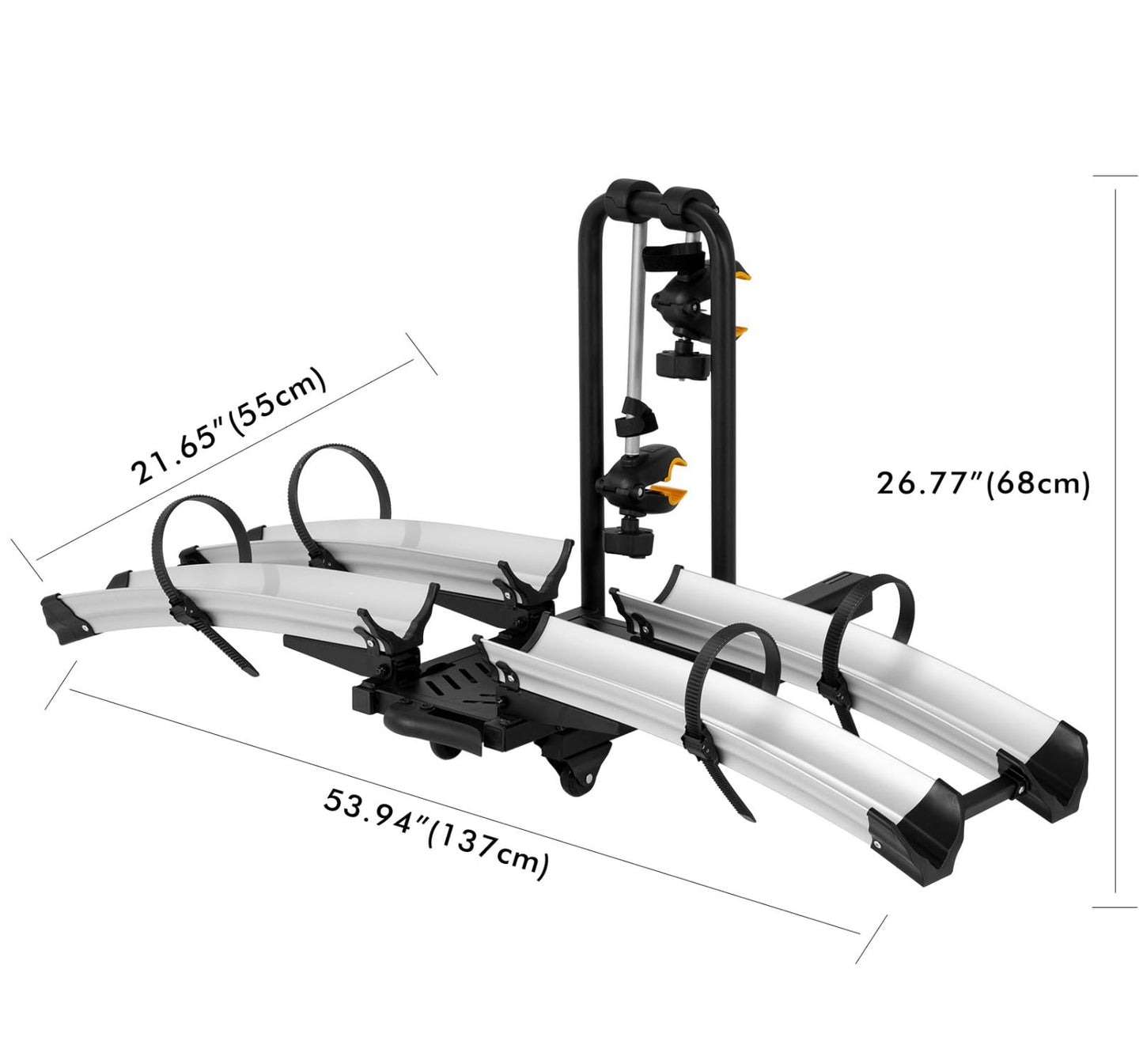 2 Bike Rack Hitch Mount, 200 lbs Electric Bicycle Carrier Rack Platform Style for Cars Trucks SUVs Minivans, fits MTB Gravel Road Bike with Up to 5-inch Fat Tire Carrier Rack - 2" Hitch Receiver