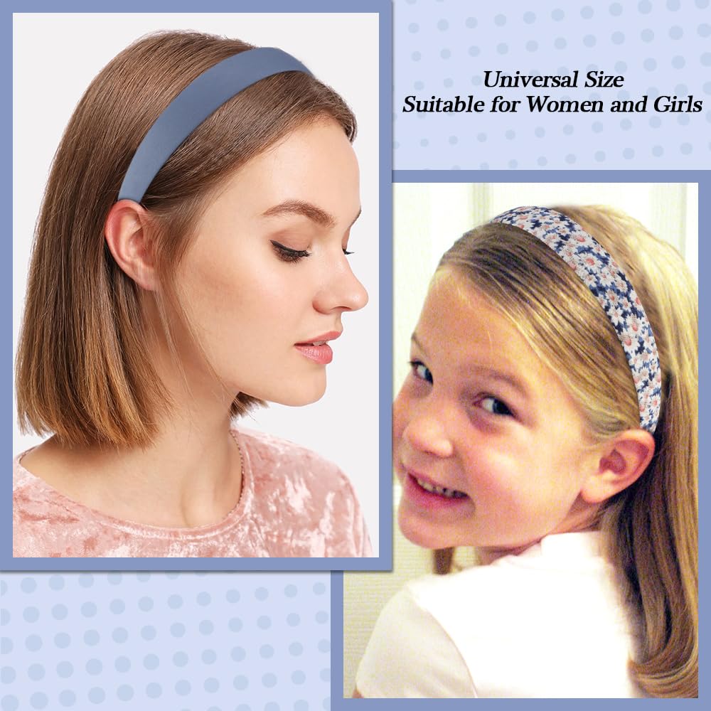 AHONEY 7 Pack Headbands for Girls Women Headbands Trendy Non Slip Hairbands Cute Hair Accessories Multi-style Preppy Headband Pack Diademas Para Mujer (Blue)