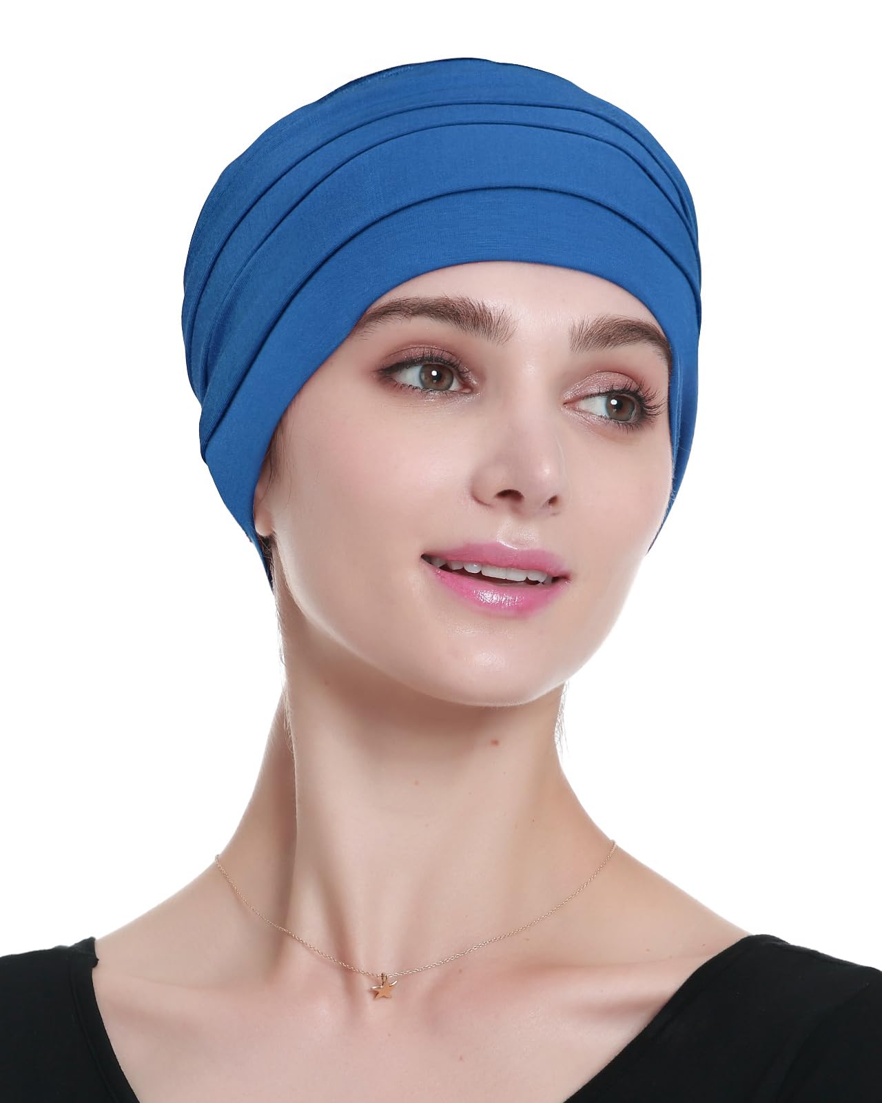 Alnorm Warm Chemo Hat for Women for Fall and Winter Made of Viscose Blue