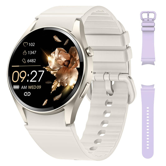 AKUMAKA Smart Watches for Women Men, Android Smart Watch (Answer/Make Call) with Sleep/SpO2/Activity/Heart Rate Monitor, 120+ Sport Modes, Fitness Watch for Android iPhone Compatible, 2 Bands