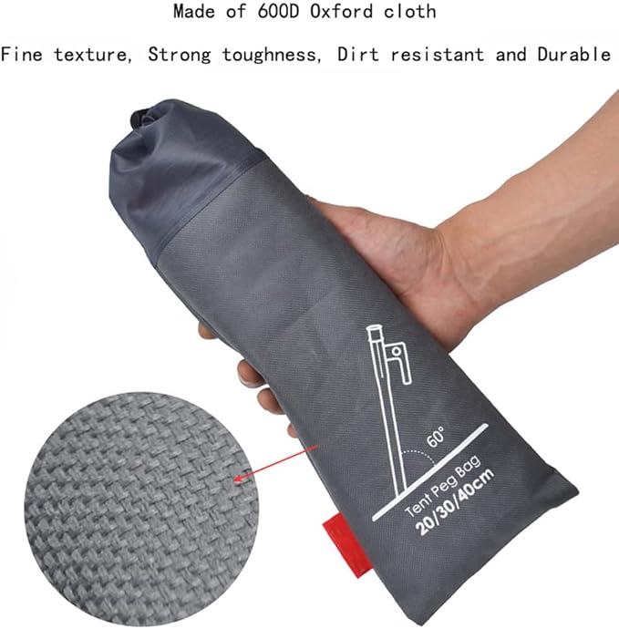 3 Pieces Outdoor Tent peg Storage Bag Camp Accesorries Bag Camping Tent Stakes Sleeve (L, M, S)