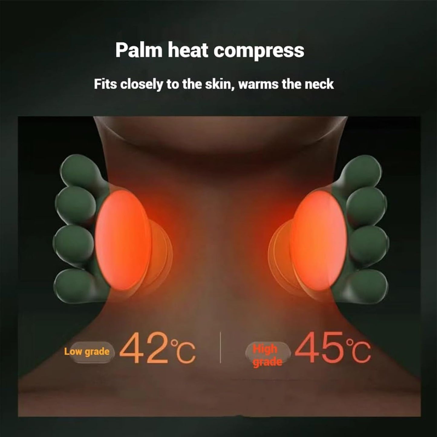 Airlandolists Neck and Shoulder Massager with Heat, Electric Simulated Human Hand Cervical Trapezius Neck Massager Pillow, Deep Tissue 3D Kneading Massagers for Shoulder, Leg(2Pcs)