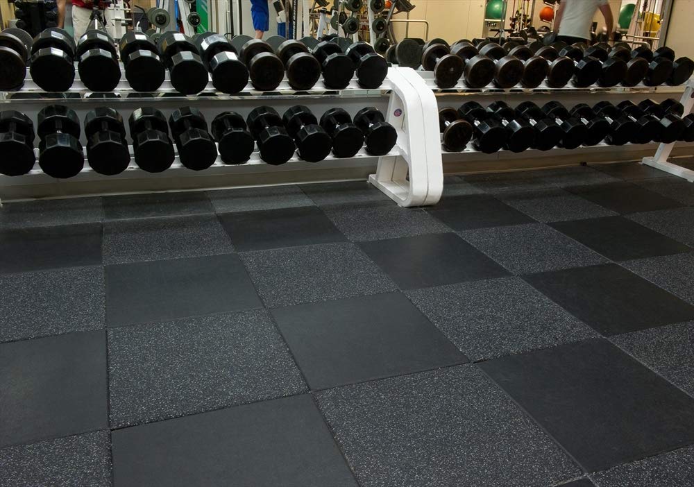 American Floor Mats - Extreme Rubber Gym Tiles - 1 Inch Thick Colorful Rubber Gym Tiles - Superior Shock and Sound Absorbing Tiles - 95% Tan 50 Tile Pack (Covers 200 Sq Ft)