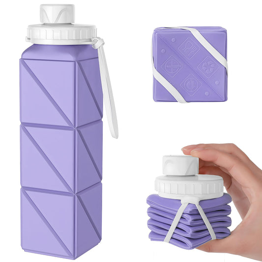 SPECIAL MADE Collapsible Water Bottles Leakproof Valve Reusable BPA Free Silicone Foldable Travel Water Bottle Cup for Gym Camping Hiking Travel Sports Lightweight Durable 20.7oz