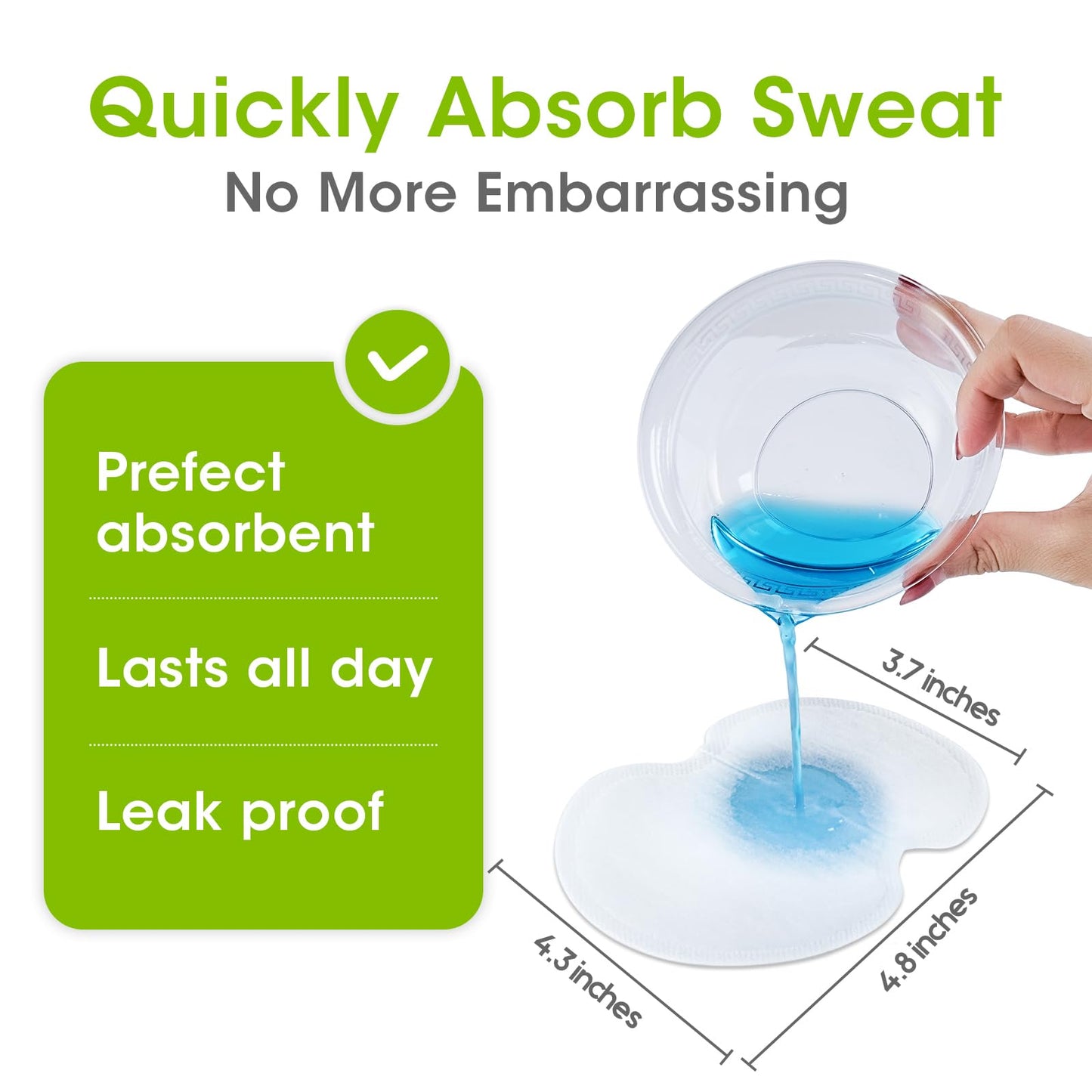 Underarm Sweat Pads - OTTOLIVES PREMIUM QUALITY Fight Hyperhidrosis [50 PCS] for Men and Women Comfortable, Non Visible, Extra Adhesive, Disposable Dress Guards/Shields, Non Sweat Armpit Protection