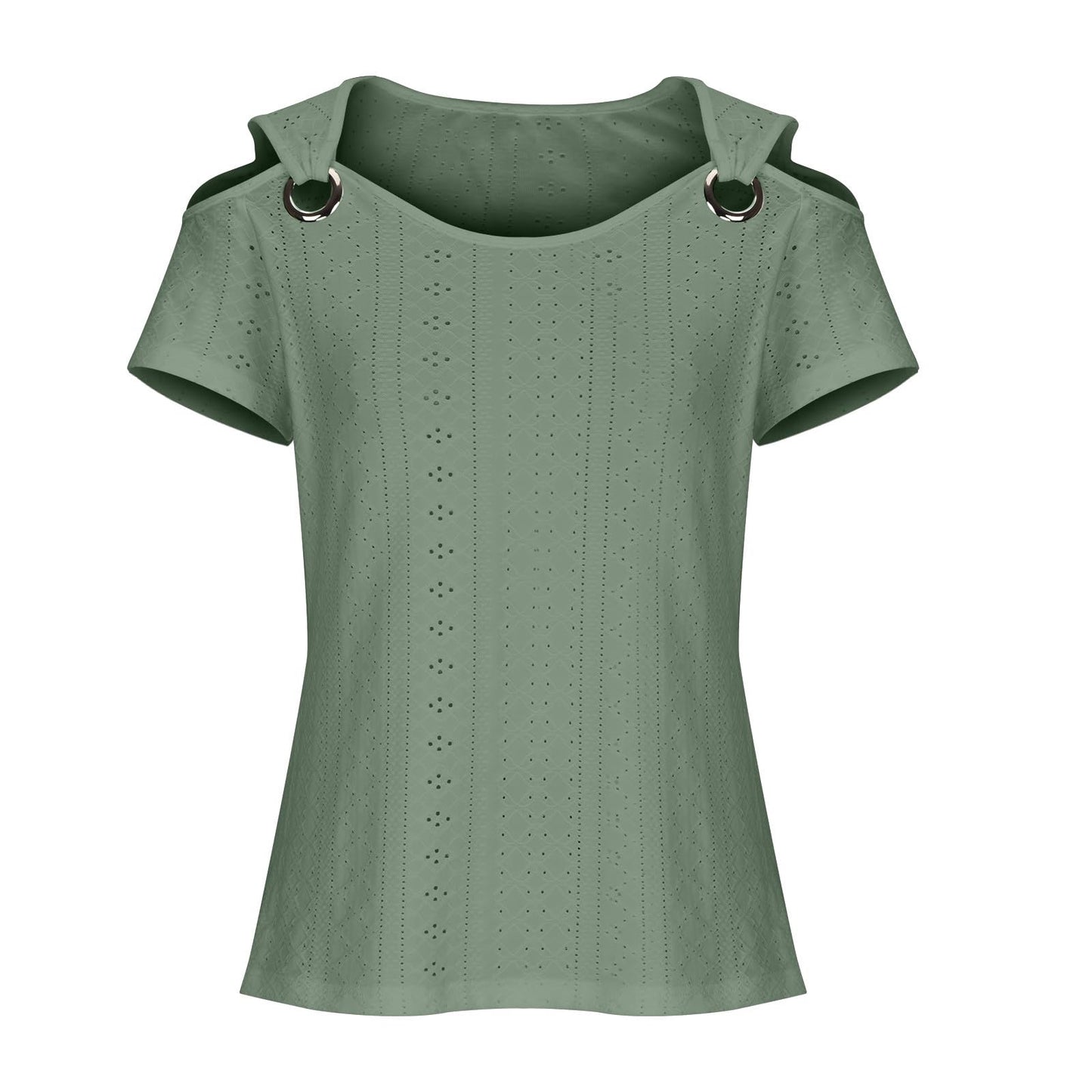 TARIENDY Cold Shoulder Tops for Women Dressy Women's Cold Shoulder Tops Short Sleeve V Neck Tees Dressy Casual Loose fitting Solid Blouses Trendy 2024 Summer My Orders Placed J-green