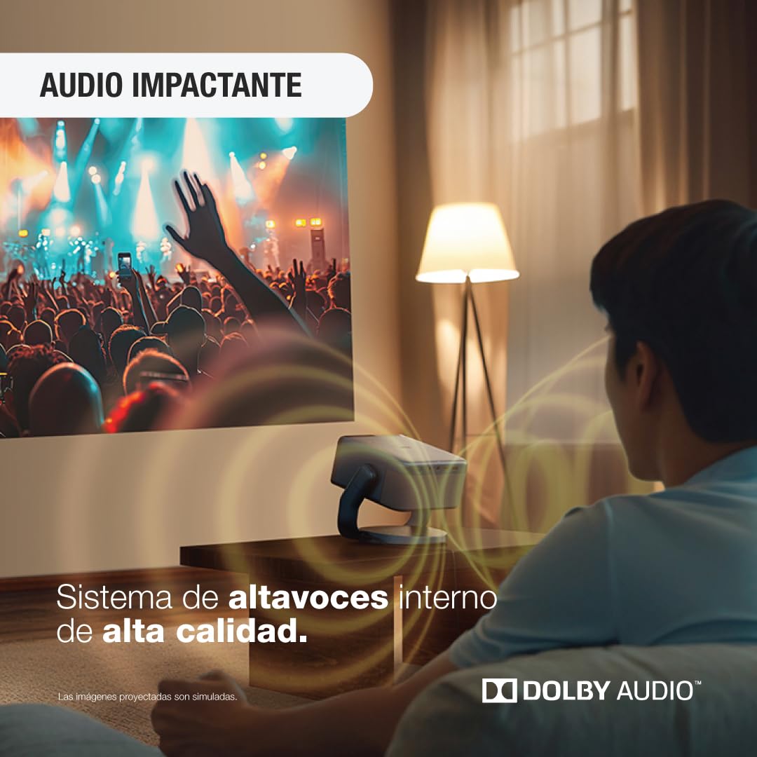 Epson EpiqVision Mini EF22 Portable Smart Laser Projector, Bright 1,000 Lumens, FHD 1080p HDR, 3-Chip 3LCD, Google TV, Netflix, Swivel Stand, Stereo Speakers, Outdoor Backyard/Home Theater - Blue