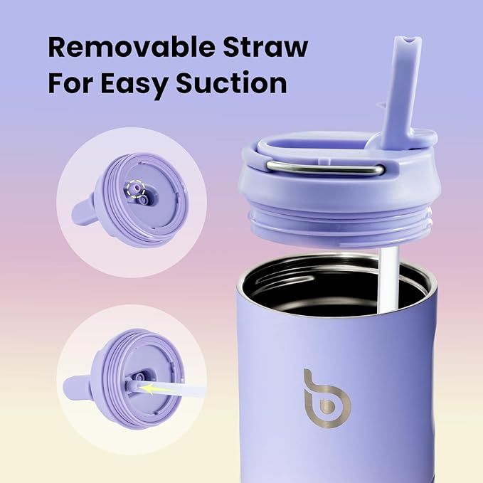 BOTTLE BOTTLE Insulated Water Bottle 24oz with Straw Lid and Handle for Sports Travel Gym Stainless Steel Water Bottles Double-Wall Vacuum Metal Thermos Bottles Leak Proof BPA-Free