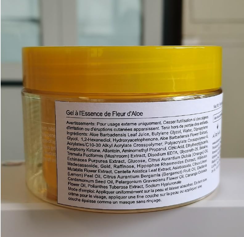 Aloderma Age-Defying Aloe Flower Essence Gel with 24K Gold Leaf, Made within 12 Hours of Harvest - Luxurious Aloe Gel with Allantoin & Hyaluronic Acid for a Shimmering, Youthful Complexion, 7oz 3-Pack