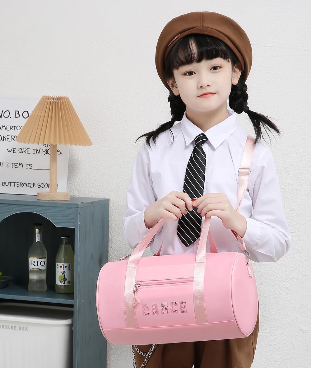 Dance bags for kids Lightweight Cute Ballet Dance Bag Gym Travel Duffle Bag for Girls Tutu Dress Bag 3-6 Year Olds (Black-sequins)