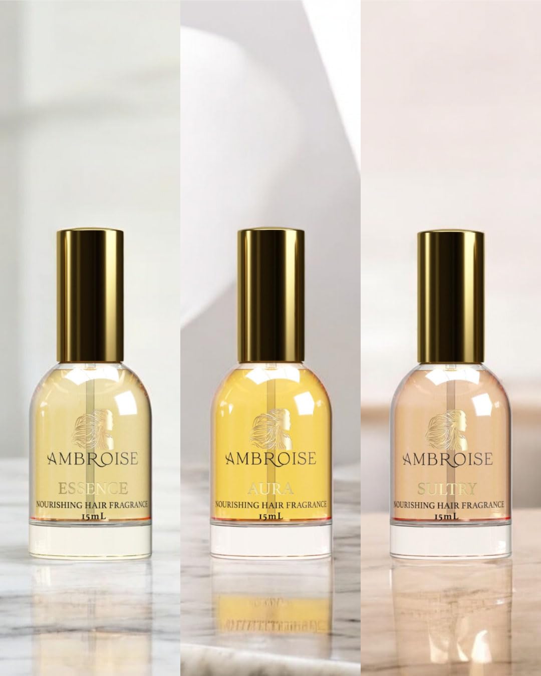 Ambroise Nourishing Hair Fragrance (15mL, Sultry - Floral Musk Notes of Precious Rose, Geranium, and Elegant Musk) Hair Perfume