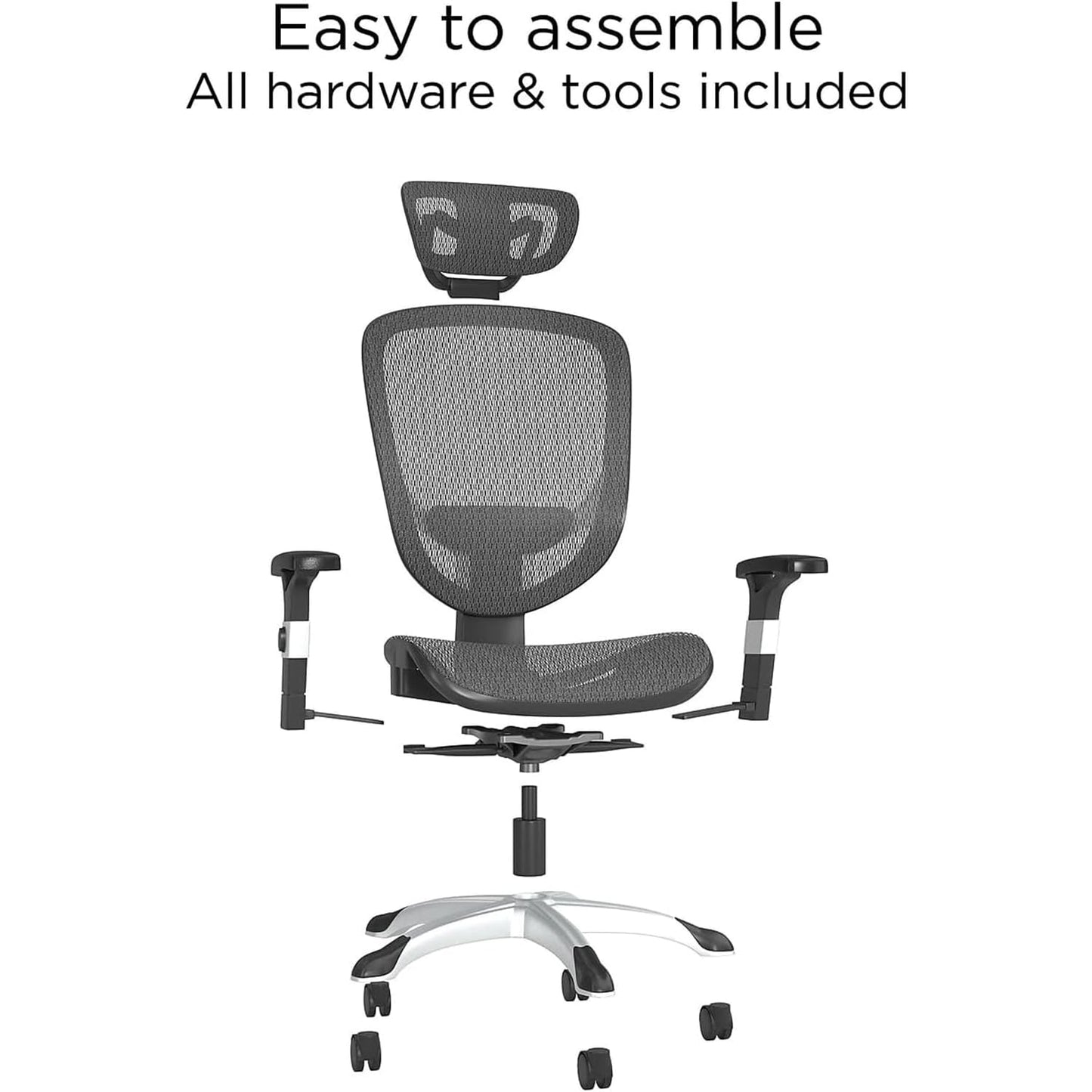 Staples Hyken Ergonomic Swivel Task Chair, Adjustable Office Chair with Breathable Mesh and Lumbar Support, Perfect for Home and Office, Black