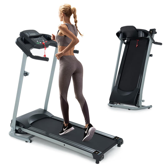 Anwick Treadmill, Metal M1: Foldable Home Treadmill, 2.5HP, 7.5MPH, 5" LCD, 250LB, Black, 12 Programs, Metal Frame, Hydraulic Rod Mechanism