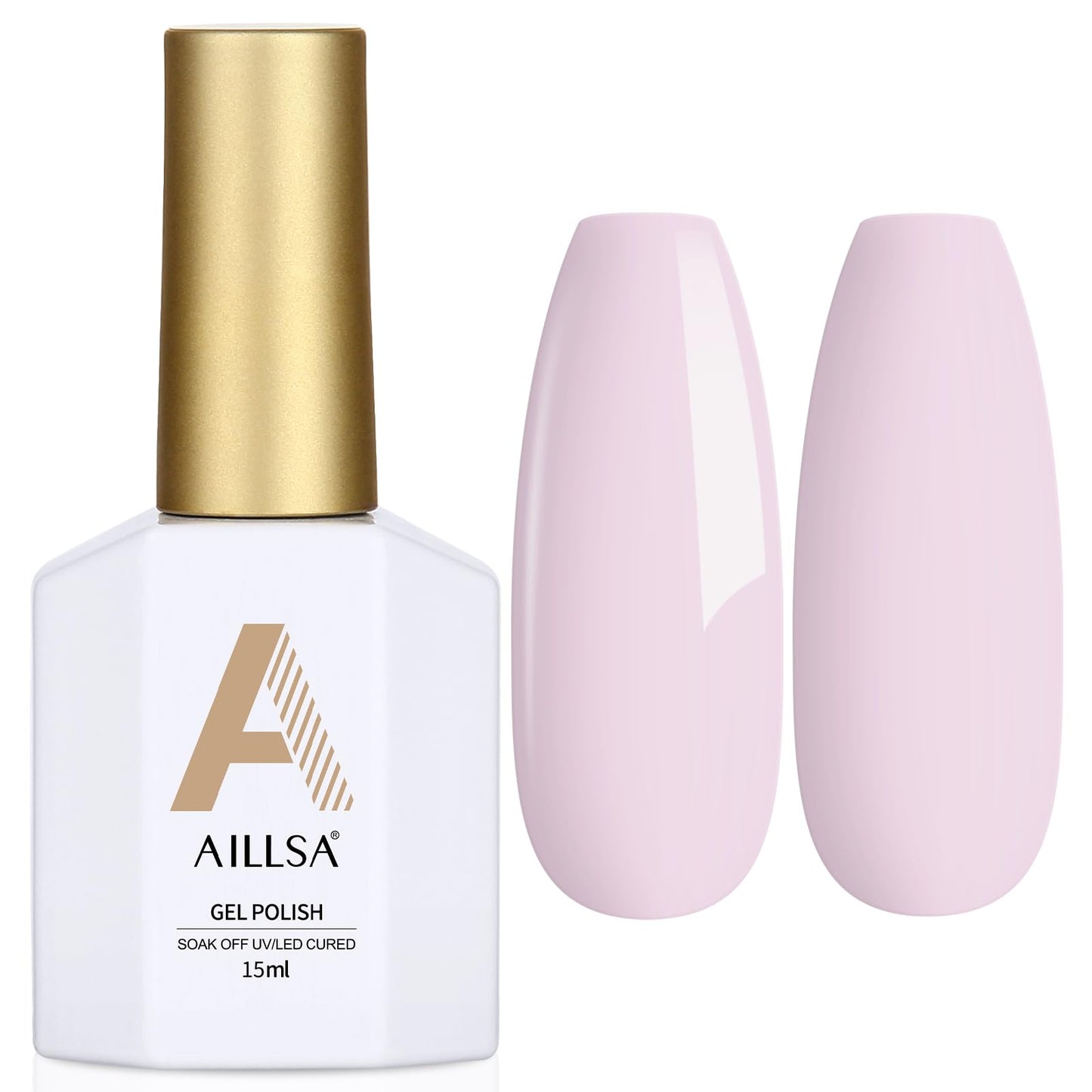 Aillsa Light Pink Gel Nail Polish Nude, Baby Pink, Winter Mauve Gel, French Nails Art, Natural Nail Polish, Soak Off, 0.51 Fl Oz