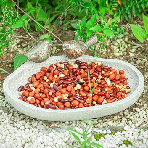 MUMTOP Bird Baths for Outdoors, Outdoor Garden Bird Bath Resin Birdbath Bowl with Vintage Bird Ornament for Outside Yard Table Decor