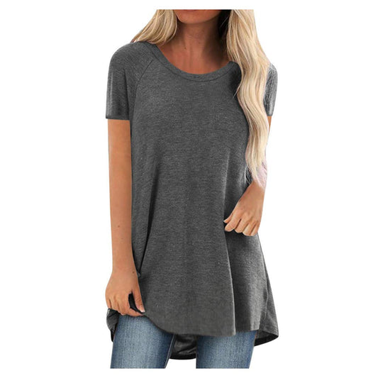Aniywn Women's Plus Size Sweatshirt Tops Ladies Baggy Short/Long Sleeve Thin Solid/Printing Pullover Blouse T Shirts