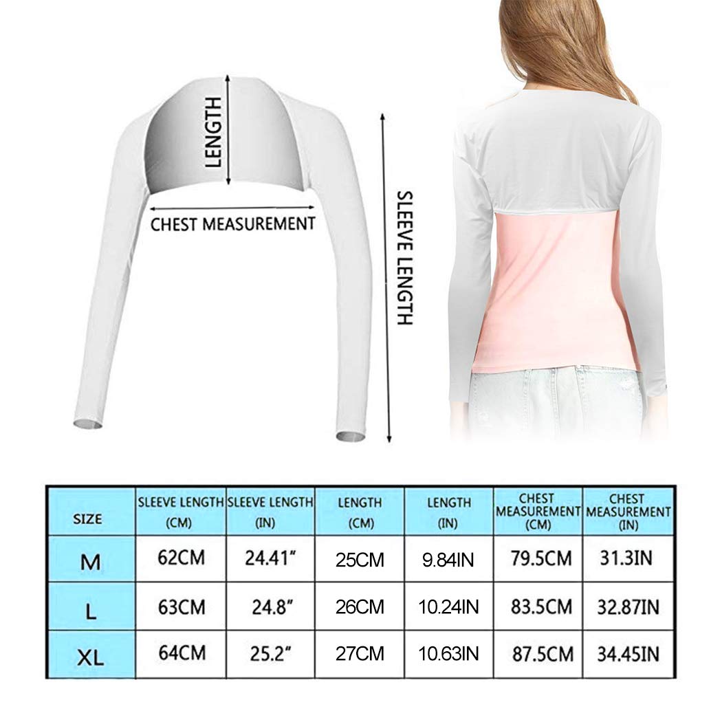 Anti-UV Golf Cooling Shawl Arm Sleeve Sun Protection Breathable & Comfortable for Women Golf & Outdoor Sports White