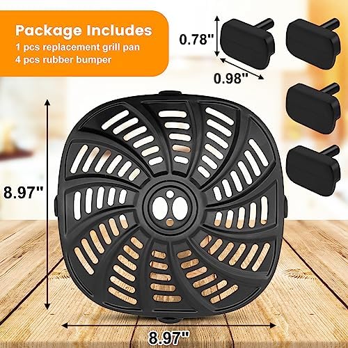 Air Fryer Replacement Tray for Gourmia GAF798 GAF716 7QT, Food Grade Nonstick 8.97''*8.97'' Air Fryer Replacement Parts Rack Tray Grill Pan Grill Plate Crisper Plate, Dishwasher Safe