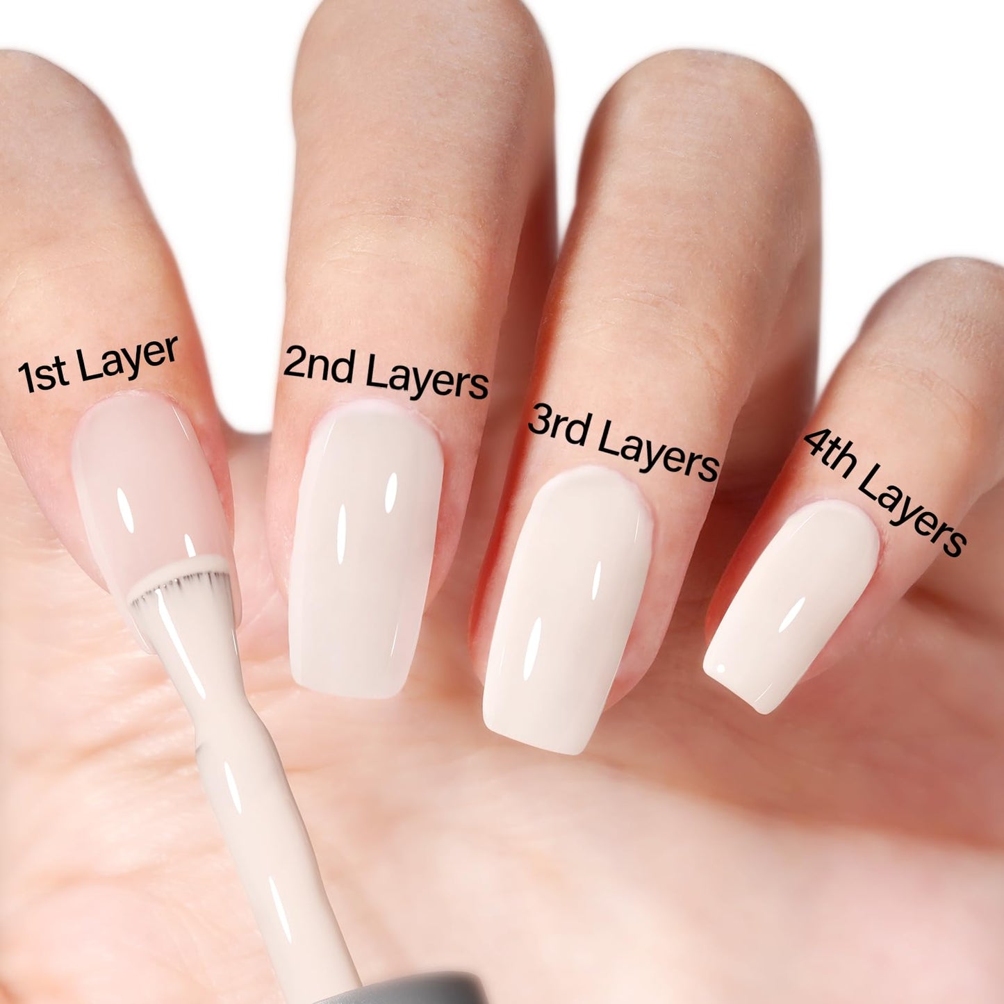 AILLSA Off White Gel Nail Polish Nude White Jelly Gels Nail Polish Light Color Translucent Soak Off U V Polish Beige Natural Gel Polish for Nail Art Manicure DIY at Home 0.51 Fl Oz /GB47