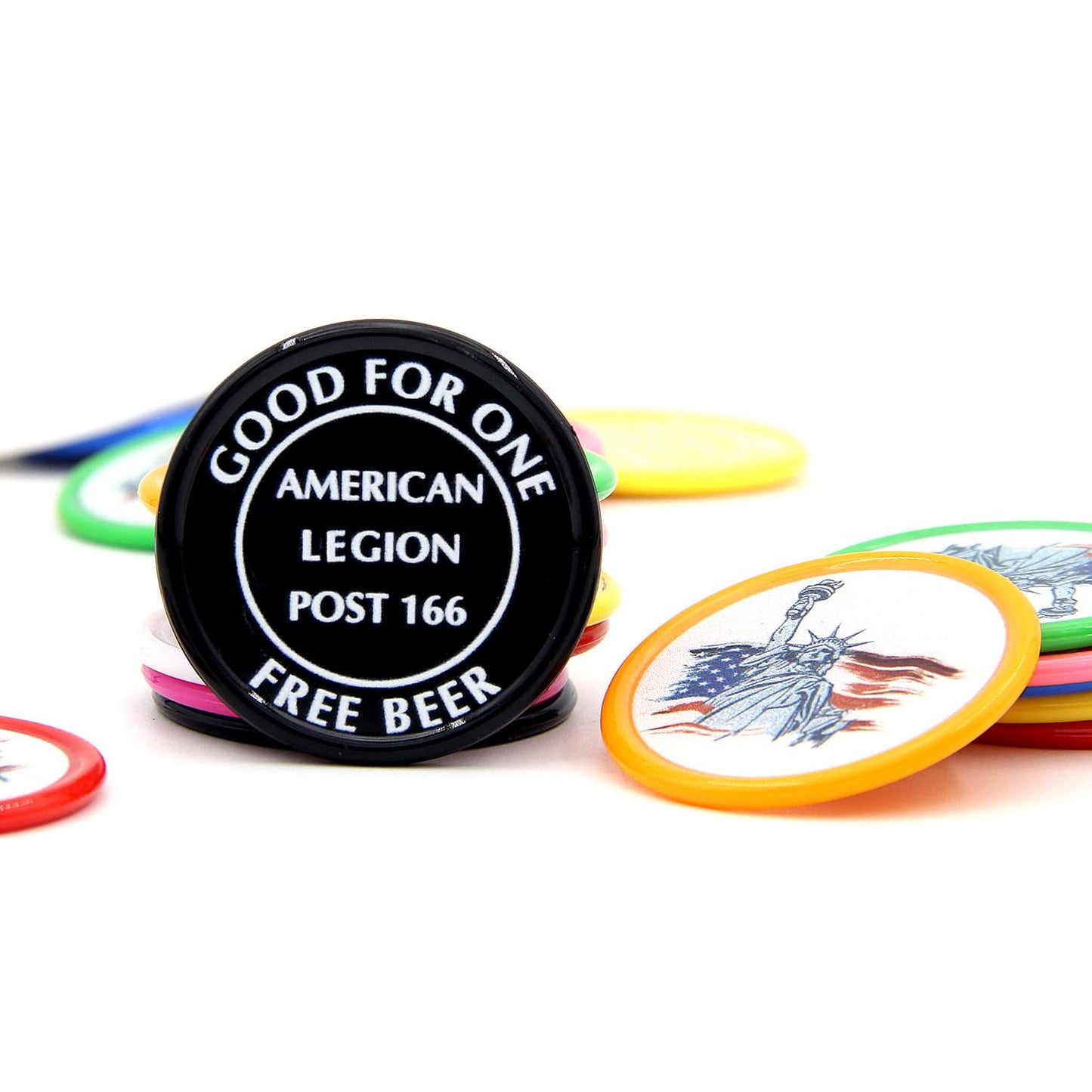 Generic 200-1000 Custom Chips Personalized Plastic Tokens, Customized Chips with Any Image Logo and Text for Business Logo Drink Chips, etc. (Blue)