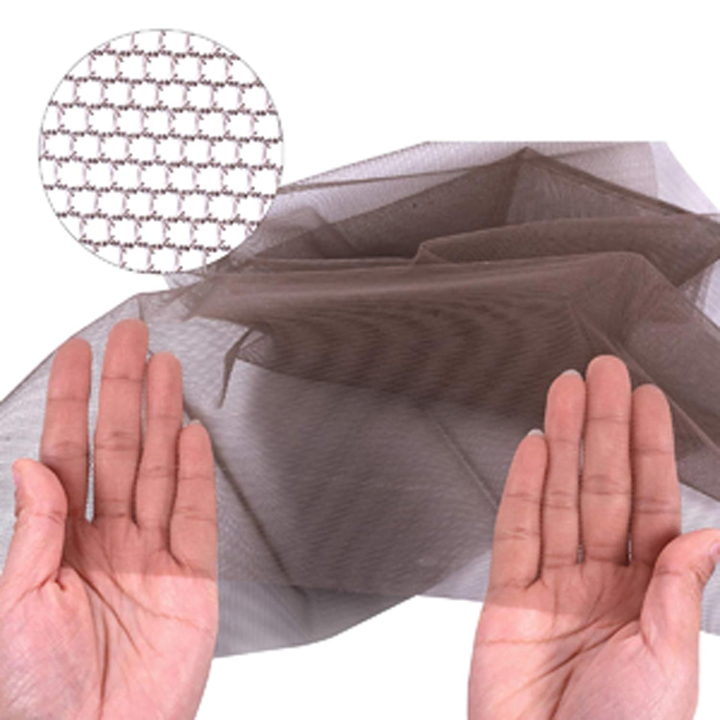 1 Yard Swiss Lace Net for Wig and Wig Caps Making Lace Wigs Material or Lace Closure Hair Net (Dark Brown)