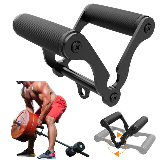 veimia V Bar T-Bar Row Landmine Handle Attachment for Barbell Bars, Solid Mine Double D Row Handle Grips with Non-Slip Rubber Grips, T-Row Attachment for Olympic Strength Training Bars.