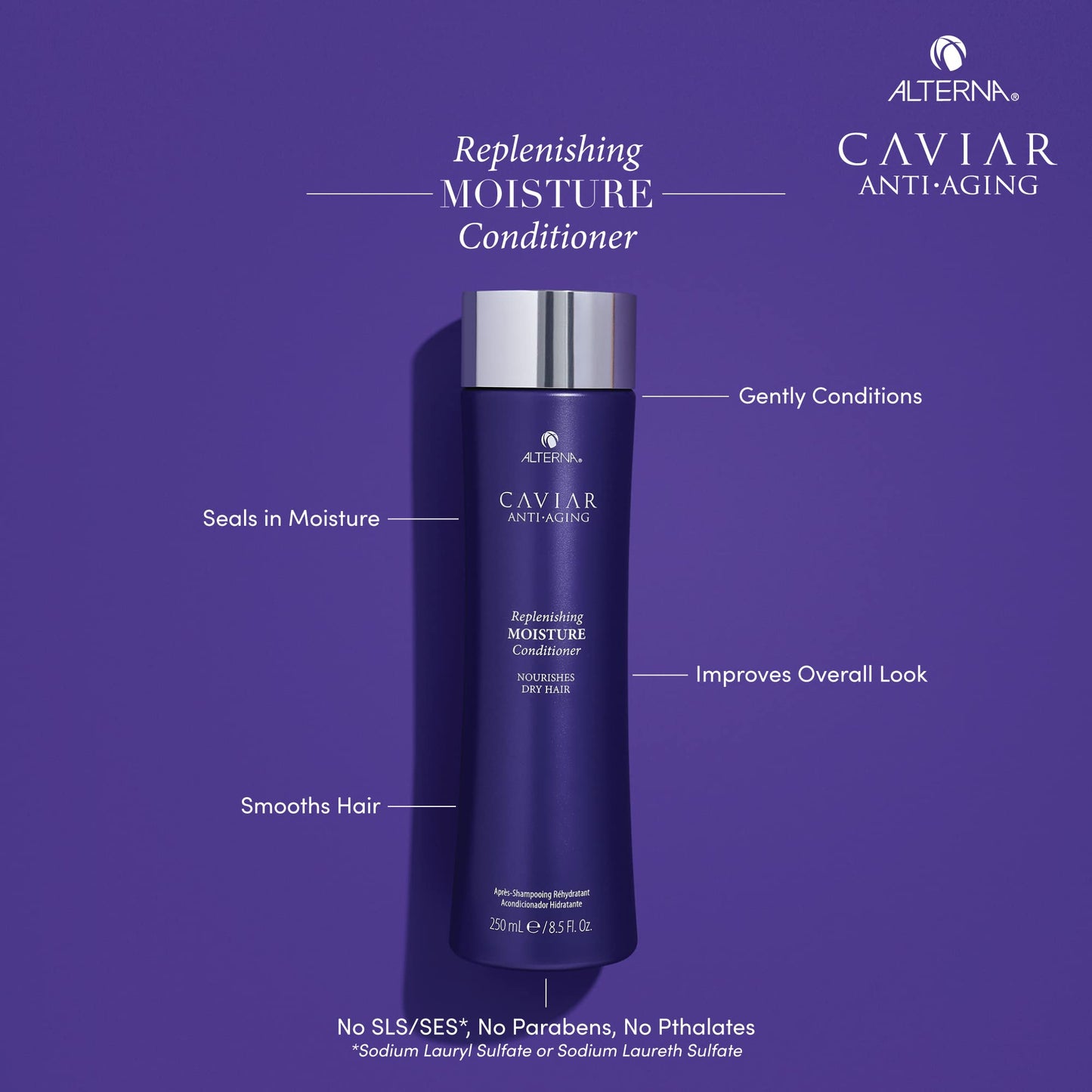 Alterna Haircare CAVIAR Anti-Aging Replenishing Moisture Shampoo and Conditioner Jumbo Set, 16.5oz each | Protects, Restores and Hydrates | Sulfate Free