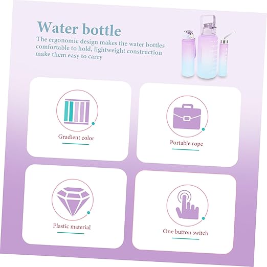 3pcs Plastic Drinking Cups Man Suits for Men Scrub Suit Bottle for Sports Water Bottles for Gym Workout Bottles for Men Set Water Cup Three Piece Suit Fitness Outdoor Plastic Cup