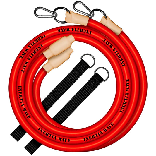 Inertia Wave Dynamic Rubber Battle Ropes Alternative for Home and Gym | Maximize Calorie Burn | Revolutionary Fitness Equipment for Abs and Full Body Workout | Neon Red