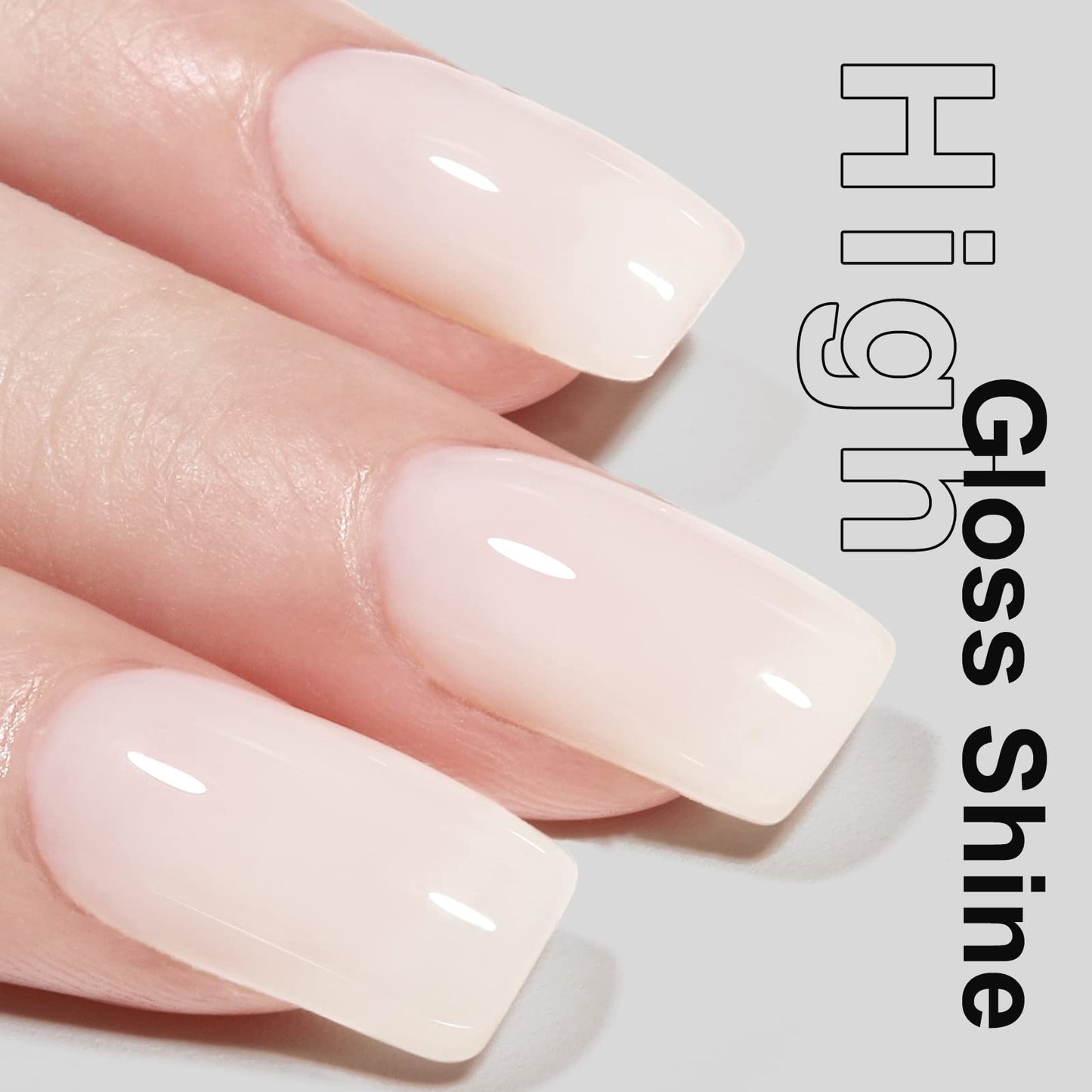AILLSA Milky White Gel Nail Polish Nude Gel Polish Natural Color Translucent Jelly Gel Polish Soak Off U V Clear Coat Gel Neutral Nails for Winter Nail Art French Manicure at Home 0.51 Fl Oz /GB07