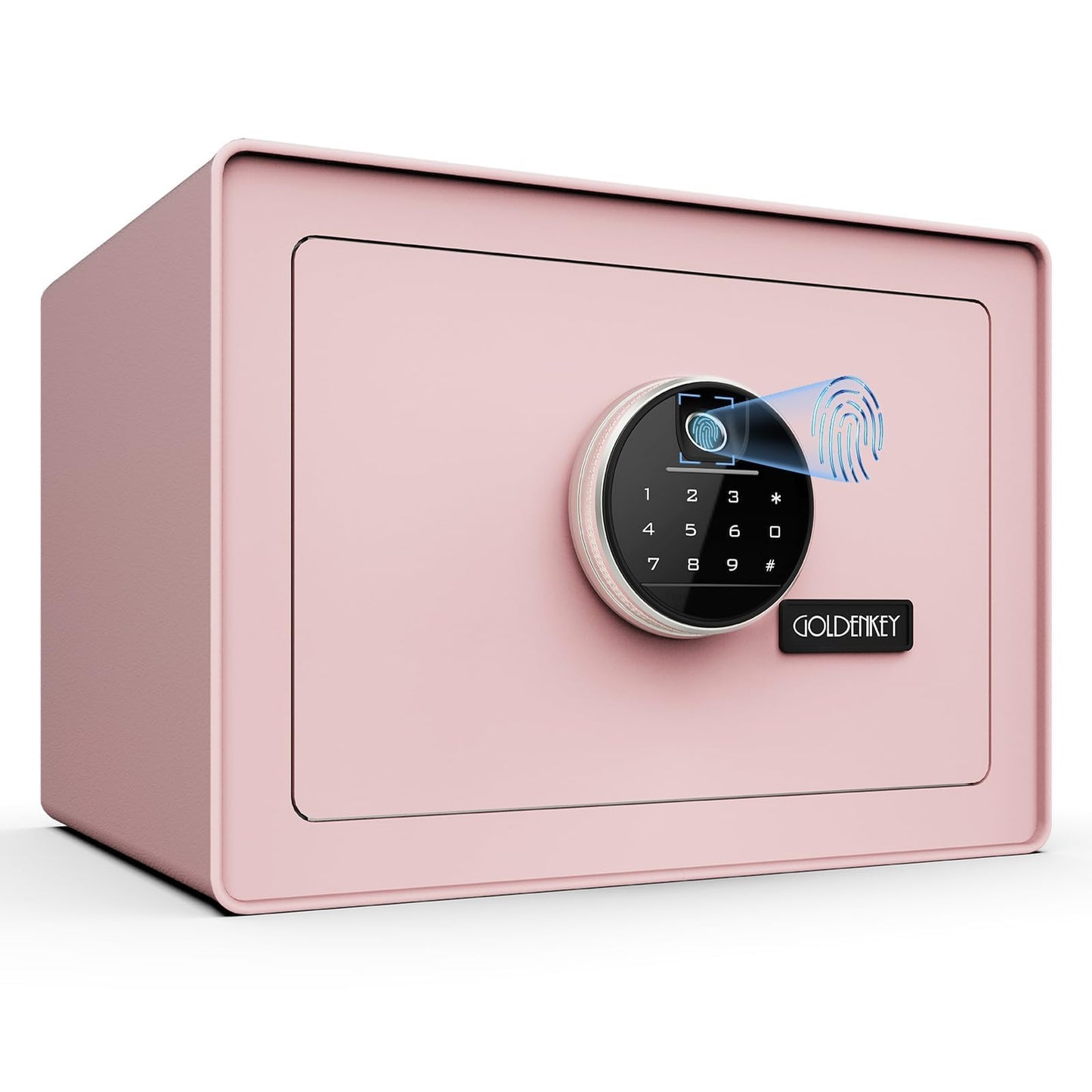 Goldenkey Luxury Jewelry Safe with Fingerprint&Keypad Lock, Document Safe Box with Soft Velvet Lining, Removable Shelf, High Security for Home Office, Hotel, 1.2 Cu.Ft.