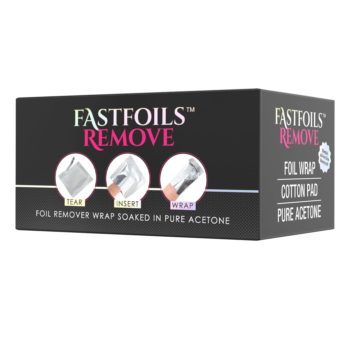 Americanails FastFoils 100 ct, One Step Gel Polish Foil Remover Wraps, All-In-One Foil Remover With Thick Cotton Pad & Pure Acetone, Remove Nail Polish, Gel Polish, Gel Nails, Acrylic Nails, Dip Nails