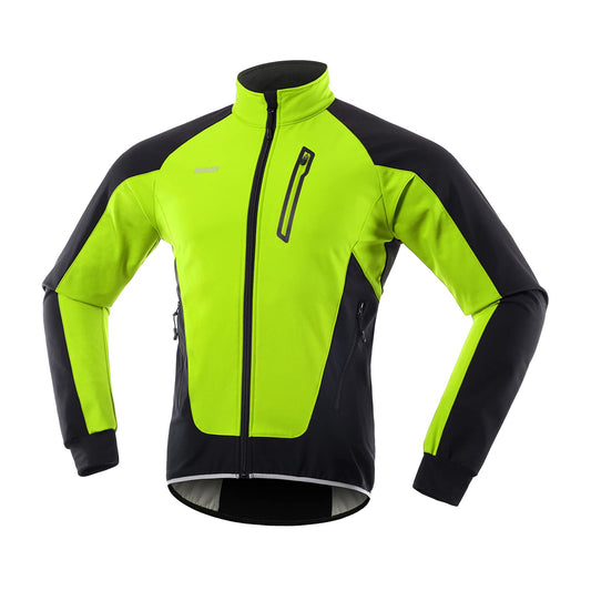 LIXADA Men Cycling Jacket Thermal Fleece with Multi Pockets Waterproof Windproof Long Sleeves Sports Jacket Coat MTB Bike Jersey for Autumn Winter Running Cycling Jogging Daily Wear