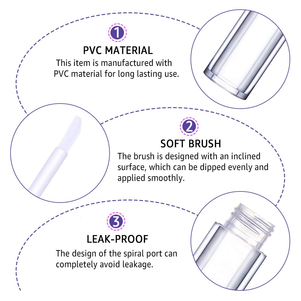 AMORIX 20 Pack Diamond Lip Gloss Tubes + 50 Pack Diamond Lip Gloss Tubes