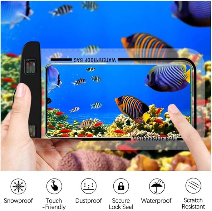 4 Pcs Waterproof Pouch Bags Set, Including 2 Waterproof Waist Pouch with Adjustable Waist Strap, 2 Waterproof Phone Cases for Kayaking, Swimming,Travel