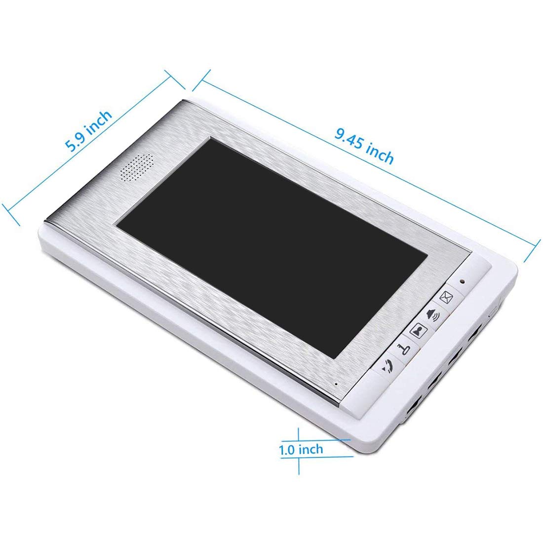 AMOCAM Video Intercom Entry System, Wired 7 inches LCD Monitor Video Door Phone Doorbell with 5PCS ID Card for 2 Units Apartment, Support Monitoring, Dual Way Door Intercom, ID Keyfob Unlock
