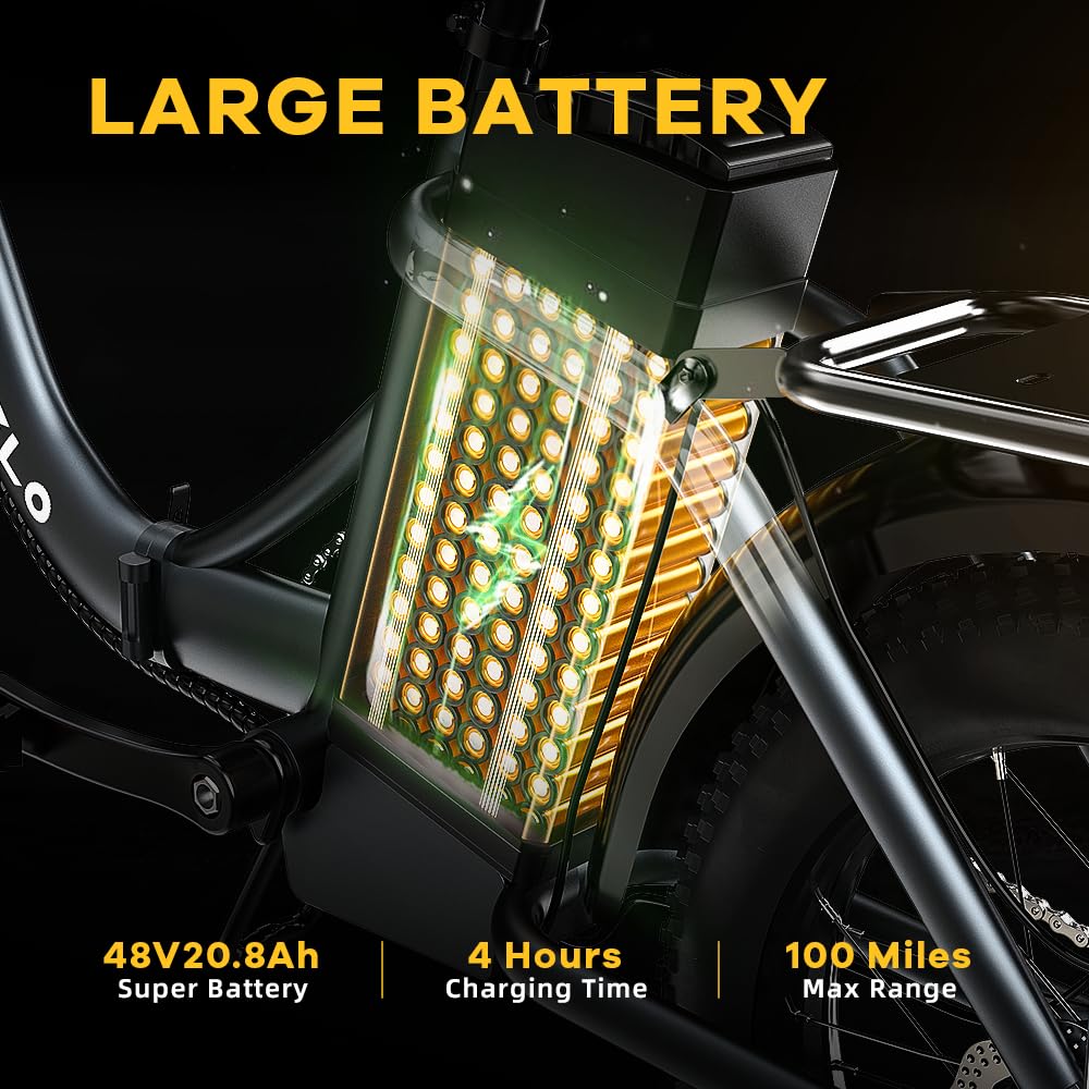 DriftGod Folding Electric Bike for Adults – 1000W Motor, 20"x3" Fat Tire, 48V Removable Battery, All-Terrain E-Bike with 7-Speed, Front Suspension – Powerful Foldable Ebike for Commuter