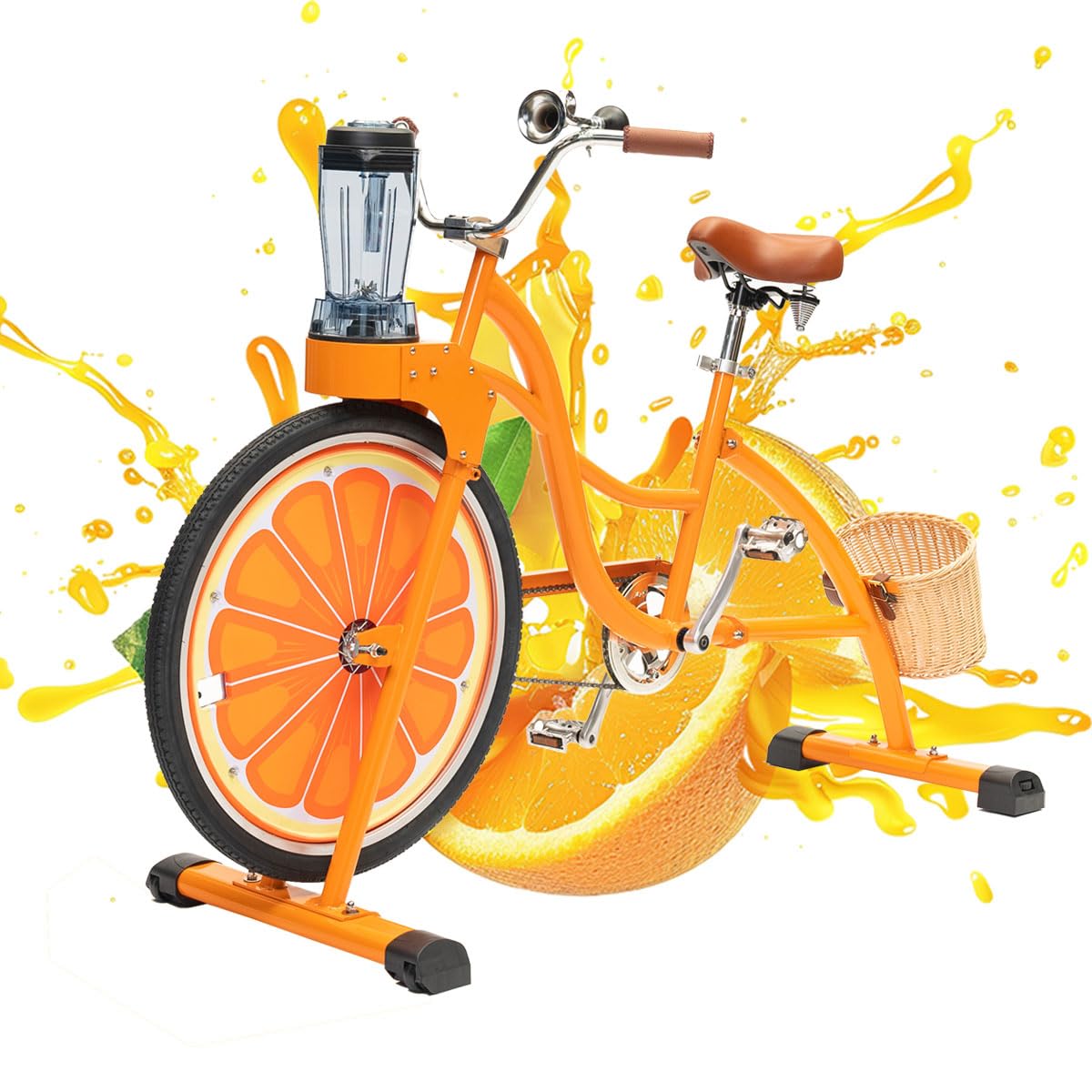 Beach Party Blender Bike - Stationary Smoothie Blender & Juicer Smoothie Bike/customized Cheap juicer blender bike Stationary bike (Orange)