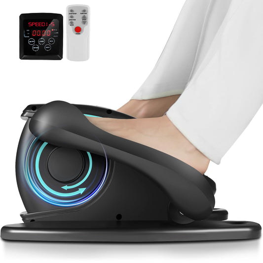 ANCHEER Under Desk Elliptical, Electric Ellipse Leg Exerciser While Sitting for Seniors Adults, Quiet Portable Motorized Seated Foot Pedal Exerciser with Remote Control for Home Office Use