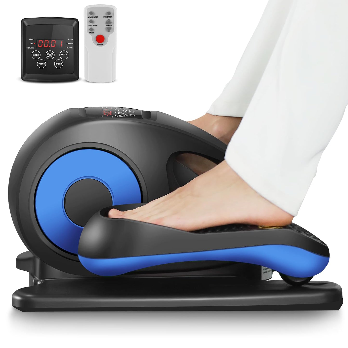 ANCHEER Under Desk Elliptical, Electric Leg Exerciser While Sitting for Seniors, Quiet Portable Ellipse Leg Exerciser as Seen on TV Motorized Seated Pedal Exerciser with Remote Control for Home Office