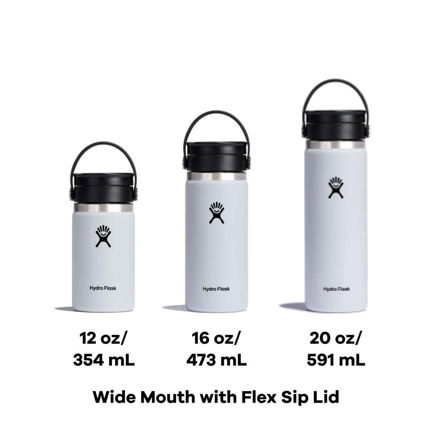 Hydro Flask 12 oz Wide Mouth with Flex Sip Lid Stainless Steel Reusable Water Bottle Dew - Vacuum Insulated, Dishwasher Safe, BPA-Free, Non-Toxic