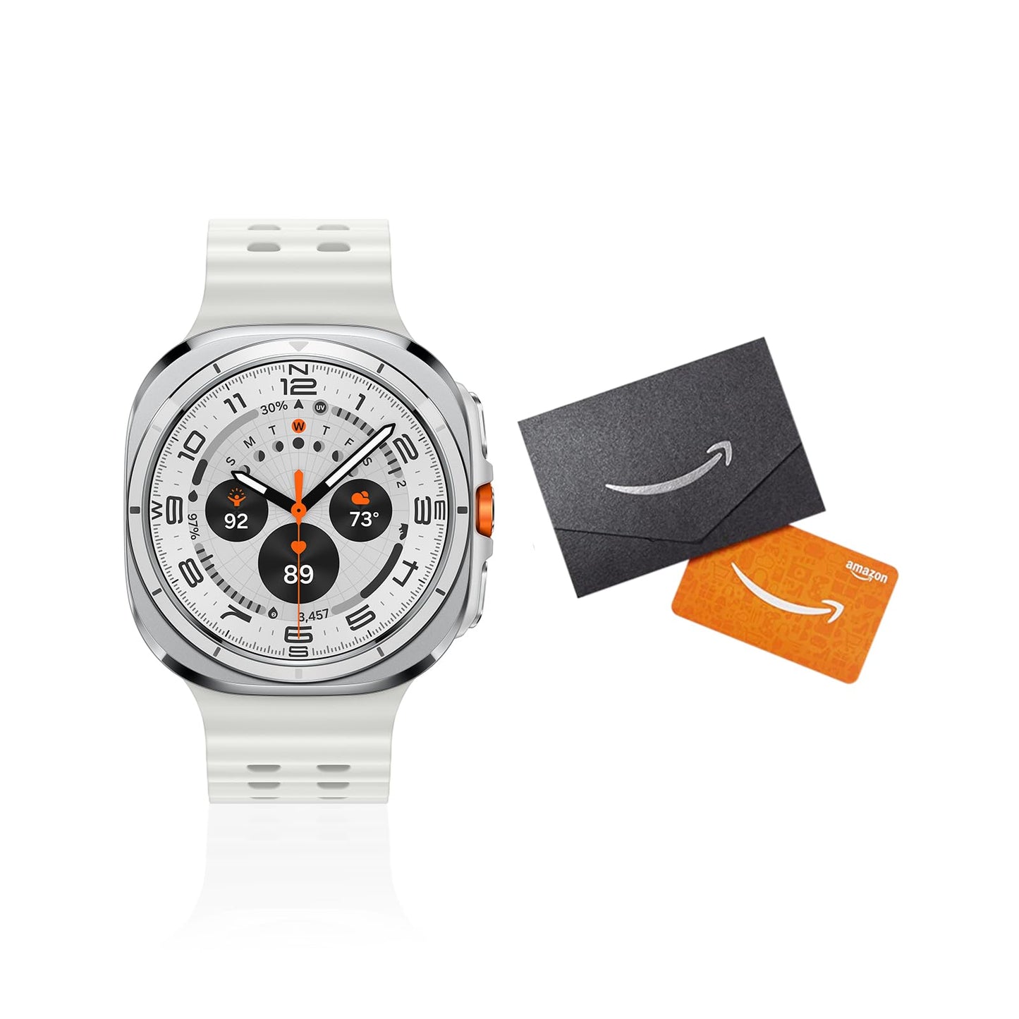 Samsung Galaxy Watch Ultra 47mm LTE Smartwatch + Gift Card, Titanium Casing, Advanced Sleep Coaching, Running Coach, Energy Score, GPS, 2025, Titanium White [US Version, 2 Yr Warranty]