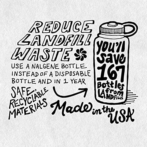 Nalgene Sustain Tritan BPA-Free Water Bottle Made with Material Derived from 50% Plastic Waste, 32 OZ, Wide Mouth,Smoke Grey