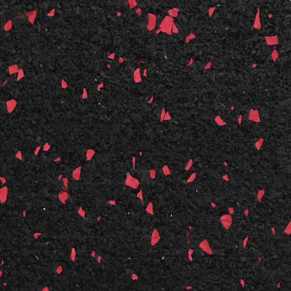 American Floor Mats Hi-Color 3/8 Inch Heavy Duty Rubber Flooring - Interlocking Rubber Tile (23" x 23") 10% Bright Red 9'7" x 15'4" (~146 square feet)