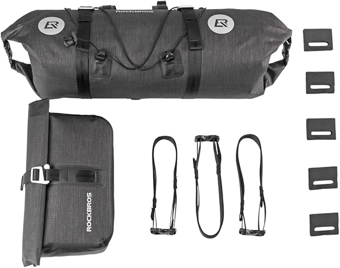 ROCKBROS Waterproof Handlebar Bags 12L-20L Bikepacking Bags Front 2 Dry Packs for MTB Road Bicycles Bikepacking Accessories