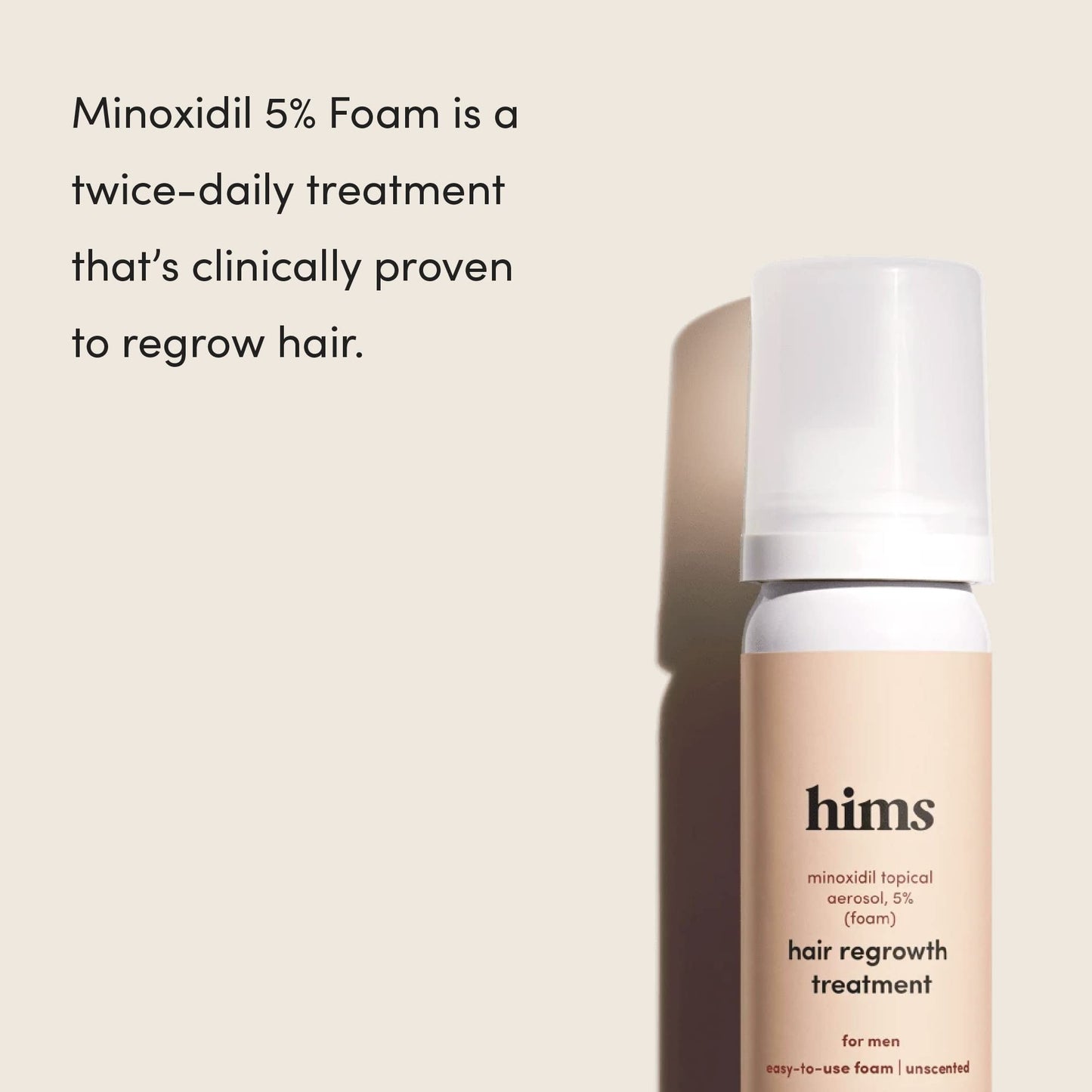 hims Topical Minoxidil Foam, 5% - Extra Strength Hair Growth Treatment for Men - Clinically Proven to Reduce Hair Loss in 3-6 Months - Unscented - 3 Pack, 3 Month Supply