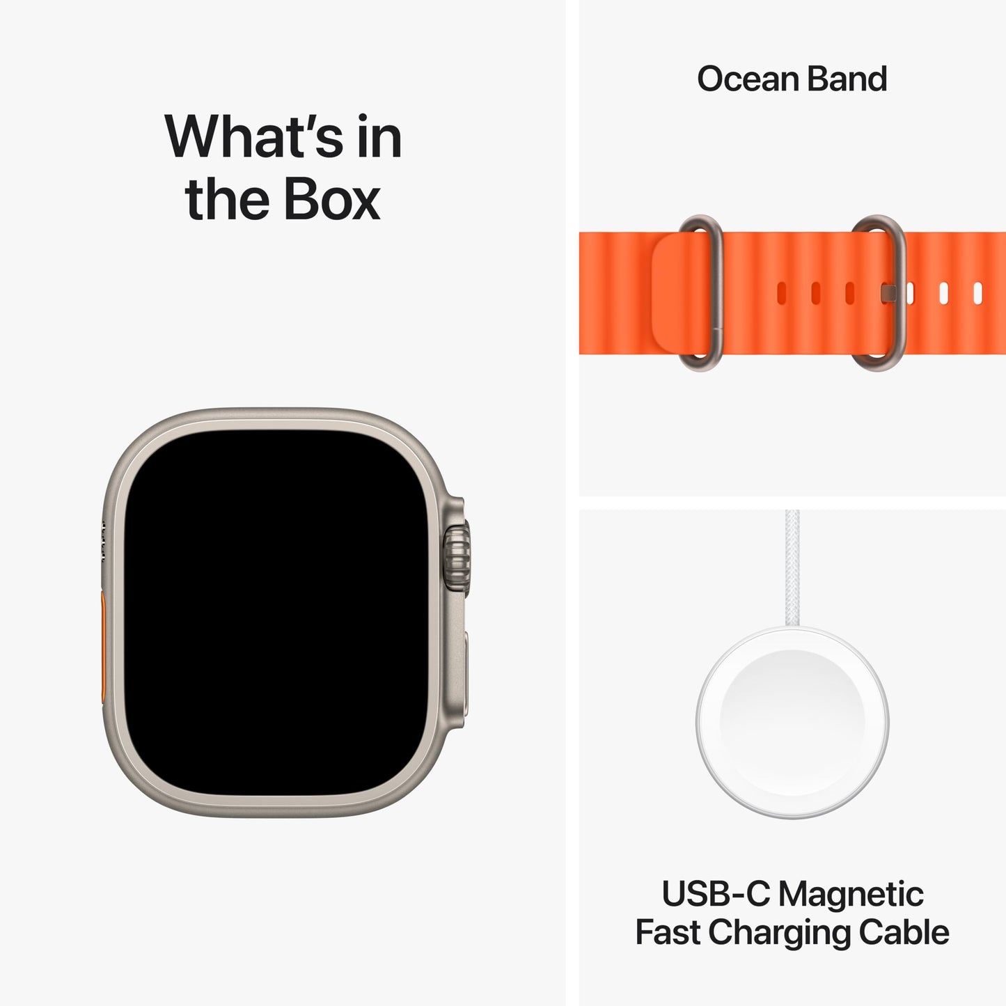 Apple Watch Ultra 2 [GPS + Cellular, 49mm] - Titanium Case with Orange Ocean Band, One Size (Renewed)