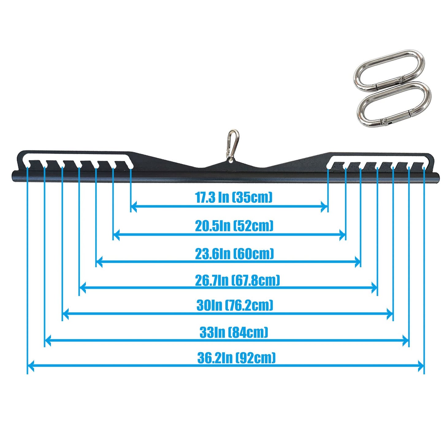 Home Gym Fitness Spreader Bar, Multi-Grip Wide Lat Pull Down Bar, Neutral Grip Handle, Lat Pulldown Attachments Long Bar for Cable Pulley System Machine, T-bar Row Landmine Attachment (SP-B07)