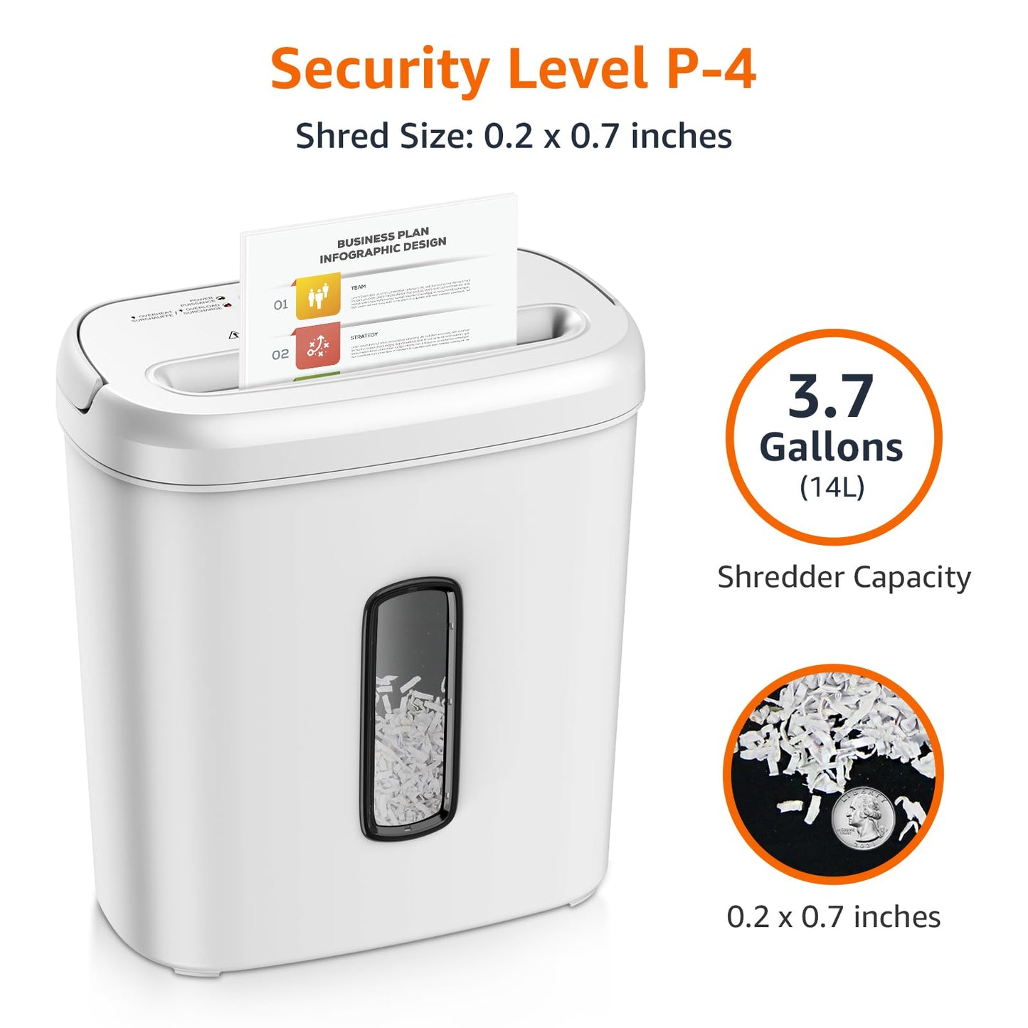Amazon Basics Cross Cut Paper and Credit Card Shredder for Security - 8-Sheet, Heavy Duty, White