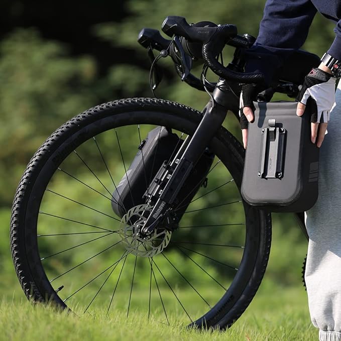 Rhinowalk Bike Front Fork Bag Waterproof Bike Pannier Bag Saddle Bag Shoulder Bag 6L for E-Scooter Mountain Bike Accessories